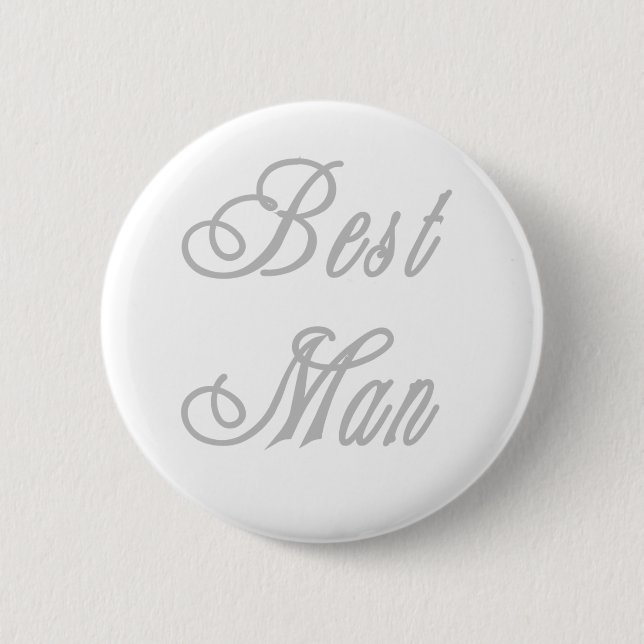 Best Man Classy Greys 6 Cm Round Badge (Front)