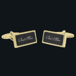 Best Man Cufflinks<br><div class="desc">Best Man cufflinks shown in gold plated and black onyx colour with white text. Customise this item and choose from more colours and styles or buy as is.</div>