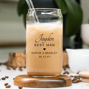 Best Man Custom Personalised Names Wedding Party Can Glass