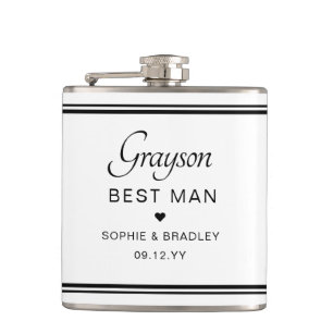 Best Man Custom Personalised Wedding Party  Hip Flask