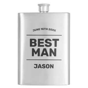 Best Man drink flask gift from groom to groomsmen