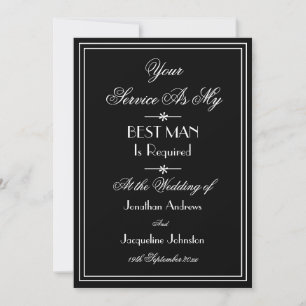 Best Man Elegant Chic Script Wedding Proposal Invitation