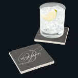 Best Man Elegant Monogram Stone Coaster<br><div class="desc">Make your own custom coaster. Personalise this design with your own text. You can further customise this design by selecting the "customise further" link if desired.</div>
