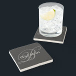 Best Man Elegant Monogram Stone Coaster<br><div class="desc">Make your own custom coaster. Personalise this design with your own text. You can further customise this design by selecting the "customise further" link if desired.</div>