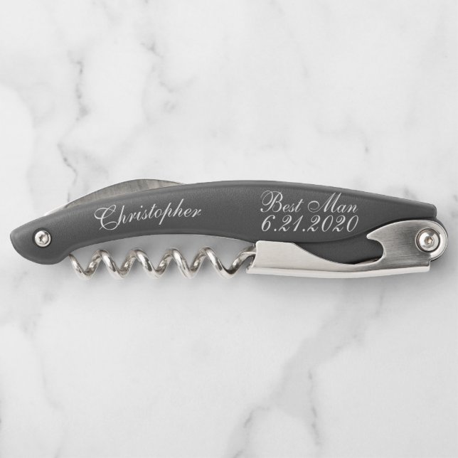Best Man Elegant Wedding Corkscrews (Back)