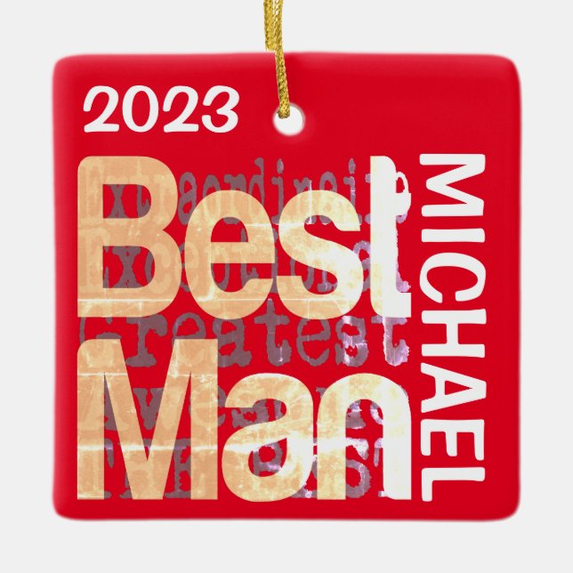 Best Man Extraordinaire CUSTOM Ceramic Ornament (Front)