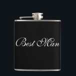 Best Man Flask<br><div class="desc">Flask for the best man is shown in black and white. 
Customise this item or buy as is.</div>