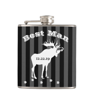 Best Man Flask Vintage Moose
