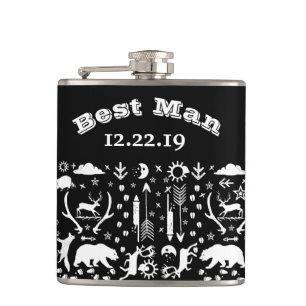 Best Man Flask Vintage Moose
