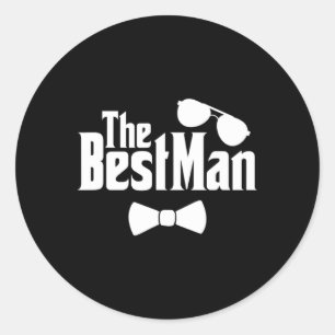 Best Man Friends Groom Bride Wedding Couple Bachel Classic Round Sticker