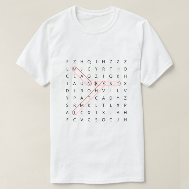 Best Man Fun Wedding Word Search Bachelor Party T- T-Shirt (Design Front)