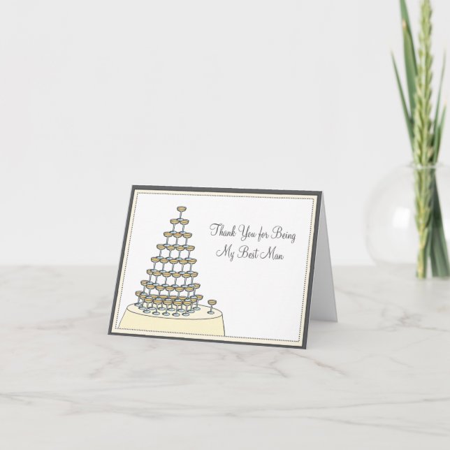 Best Man Funny Thank You Card - Toasting (Front)