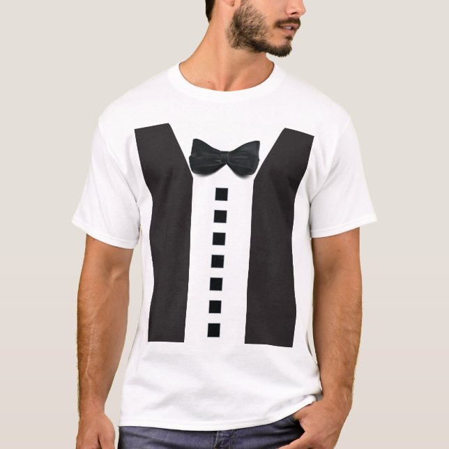 Best Man Funny Tuxedo 🎩 Minimalist Elegant  T-Shirt (Front)