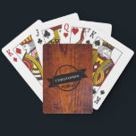 Best Man Gift Rustic Vintage Wood Grain Wedding Pl Playing Cards<br><div class="desc">Get ready for poker night with these handsome wood grain photo playing cards. Black ribbon logo design allows space for you to personalise these cards with name,  company name and event date.</div>