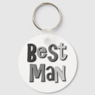 Best Man Grey Key Ring