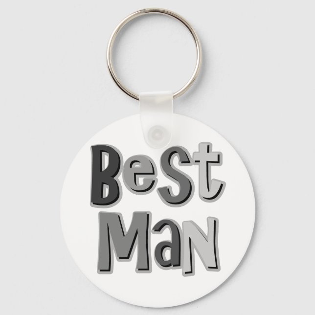 Best Man Grey Key Ring (Front)