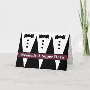 BEST MAN Invite with Three Tuxes