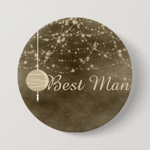 Best Man Ivory Lanterns 7.5 Cm Round Badge