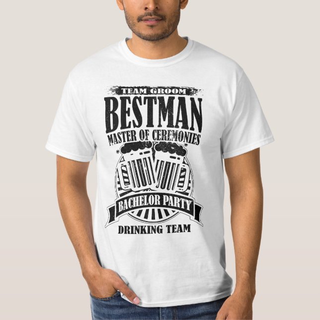 Best Man Master of Ceremonies Groom Bachelor Party T-Shirt (Front)
