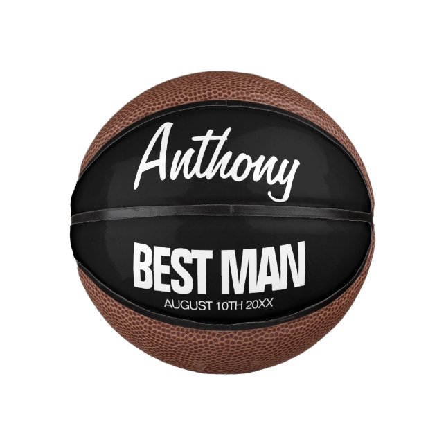 Best Man mini basketball proposal gift from groom (Front)