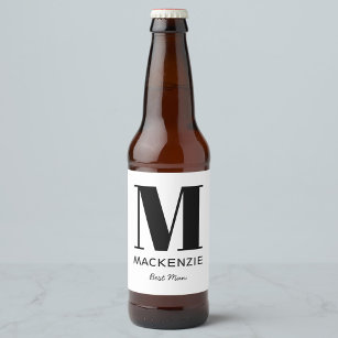 Best Man Monogram Name Beer Bottle Label