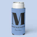 Best Man Monogram Name Blue Seltzer Can Cooler<br><div class="desc">Modern typography minimalist monogram name design which can be changed to personalise. Perfect for thanking your Best Man or Groomsman for all their help and support in making your wedding amazing.  Change the blue background to match your celebration.</div>