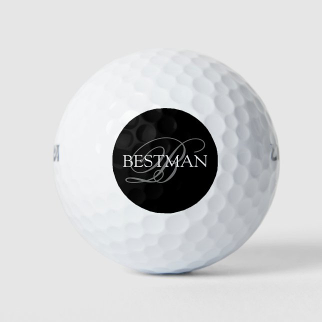 Best Man Monogram Wedding Golf Balls (Front)