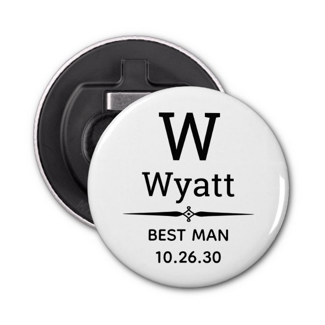 Best Man Monogrammed Bottle Opener (Front)