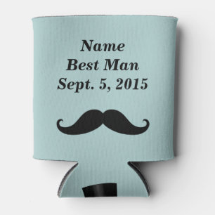 Best Man Moustache Hat and Suit Can Cooler