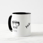 Best Man Name Funny Black Googles Wedding Mug<br><div class="desc">Best Man / groomsman personalised black and white mug features a pair of hand drawn googles and a fancy modern editable typography script.          An inspired custom keepsake gift to offer to your groom's team at your bridal party.</div>