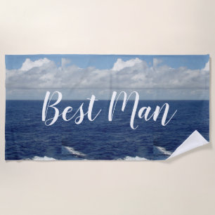 Best Man Ocean Waves Beach Towel