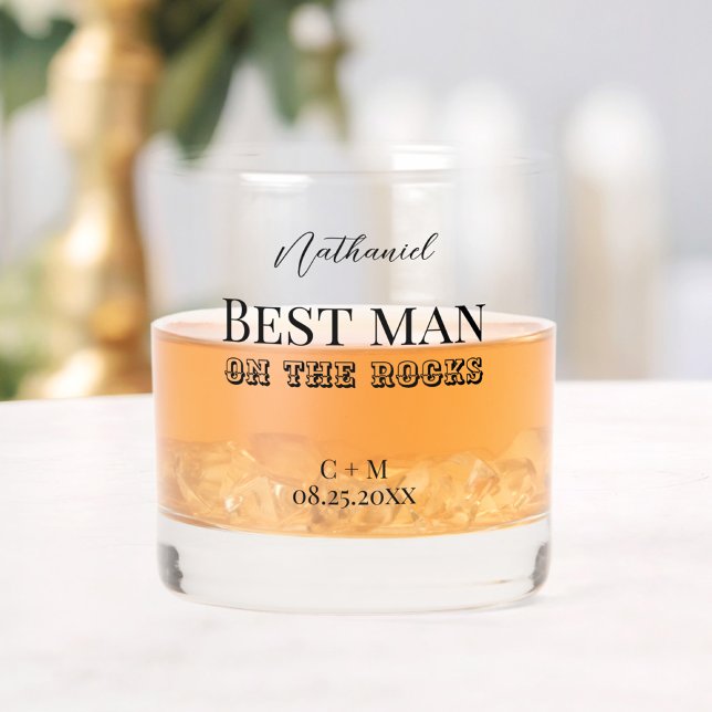 Best man on the rocks proposal whiskey glass (Creator Uploaded)