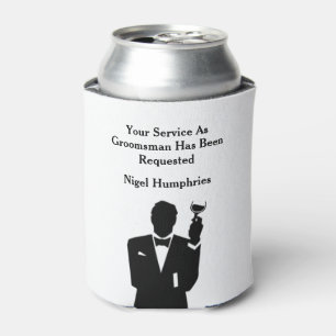 Best Man or Groomsman Invite Can Cooler