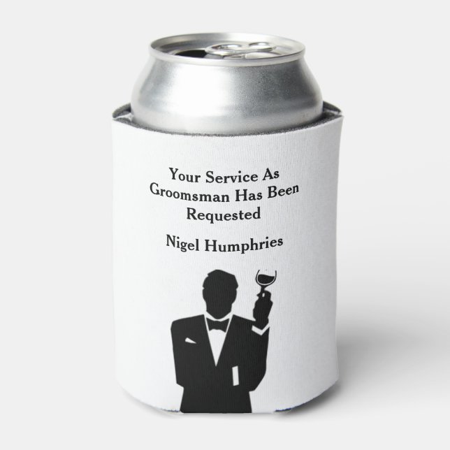 Best Man or Groomsman Invite Can Cooler (Can Front)