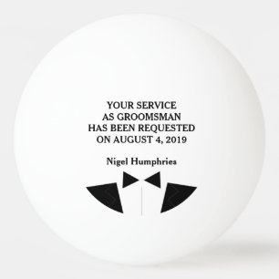Best Man or Groomsman Invite Ping Pong Ball