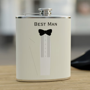 Best Man or Groomsman Ivory Tuxedo Wedding Flask