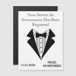 Best Man or Groomsman Reminder Magnetic Invitation