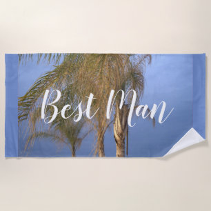 Best Man Palm Trees Beach Towel