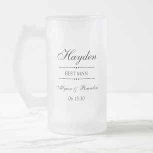 Best Man Personalised Frosted Glass Beer Mug
