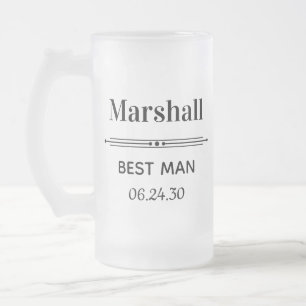 Best Man Personalised Frosted Glass Beer Mug