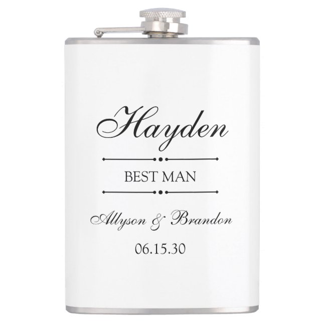 Best Man Personalised Hip Flask (Front)