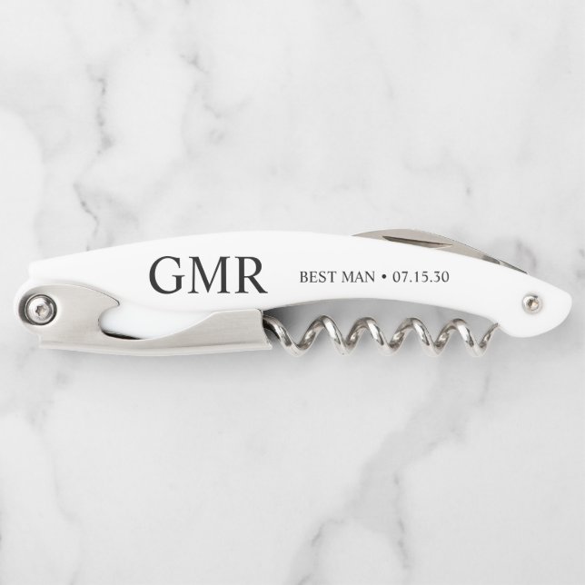 Best Man Personalised Waiter's Corkscrew (Front)