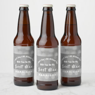 Best Man Proposal Bubbly Sparkly Personalised Beer Bottle Label