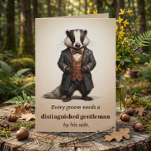 Best Man Proposal Gentleman Badger - Dark Academia