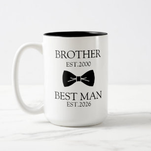 Best Man Proposal Gift for Brother Groomsman Two-Tone Coffee Mug