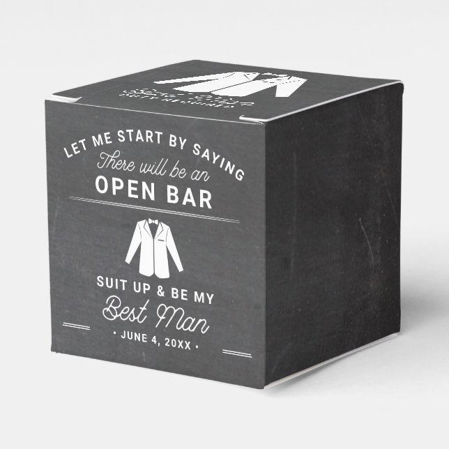 Best Man Proposal Will You Be My Groomsman Favour Box (Front Side)
