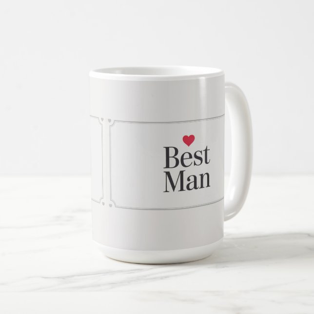 Best Man Red Heart Classic Mug (Front Right)
