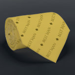 Best Man Repeating Text Elegant Gold Tie<br><div class="desc">This fun neck tie is the perfect accessory for the best man at your wedding. It features a simple yet elegant design with the words "Best Man" written in fancy all capital text repeating in a diagonal pattern on a gold background. There are diamonds separating the repeating text. Perfect way...</div>