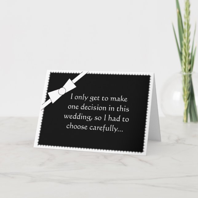Best Man Request Card Funny Tux (Front)