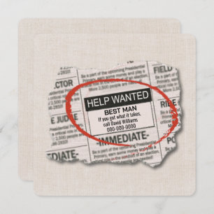 Best Man Request Newspaper Ad Card